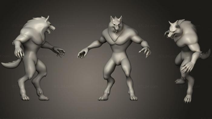 Статуэтки герои, монстры и демоны (Были Волками, STKM_3815) 3D модель для ЧПУ станка