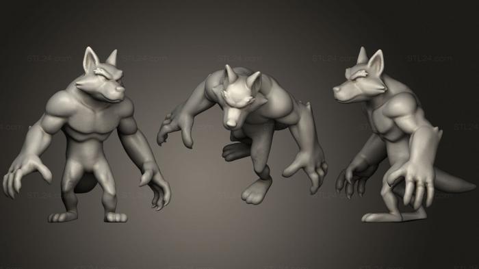 Figurines heroes, monsters and demons (Werewolf Nomad Sculpt, STKM_3823) 3D models for cnc