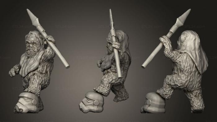 Статуэтки герои, монстры и демоны (Уикет Уоррик (масштаб легиона Звездных войн), STKM_3834) 3D модель для ЧПУ станка
