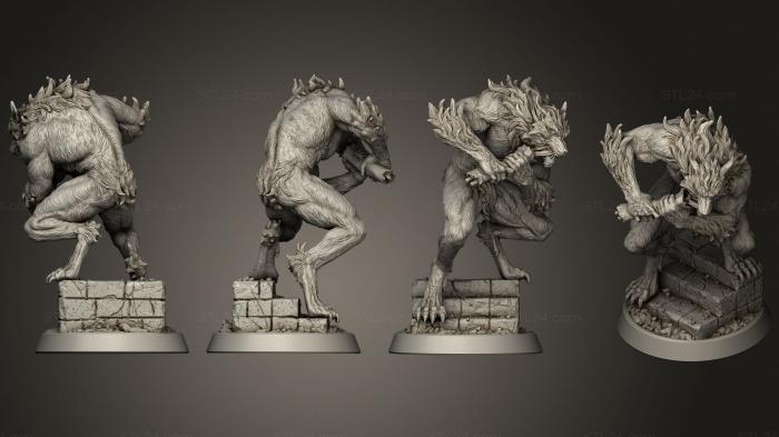 Figurines heroes, monsters and demons (Wild Werewolf, STKM_3835) 3D models for cnc