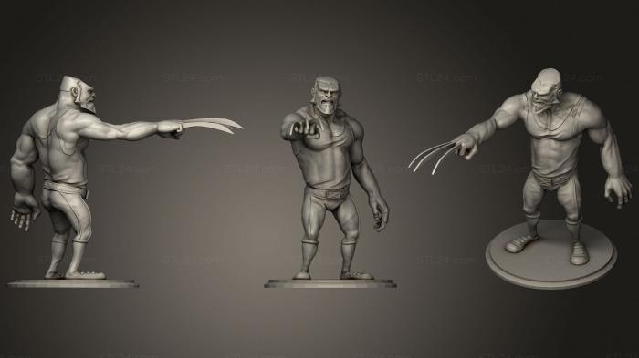 Статуэтки герои, монстры и демоны (Мультфильм о Росомахе, STKM_3866) 3D модель для ЧПУ станка