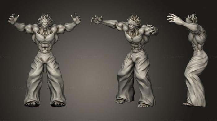 Статуэтки герои, монстры и демоны (Юджиро Ханма, STKM_3908) 3D модель для ЧПУ станка