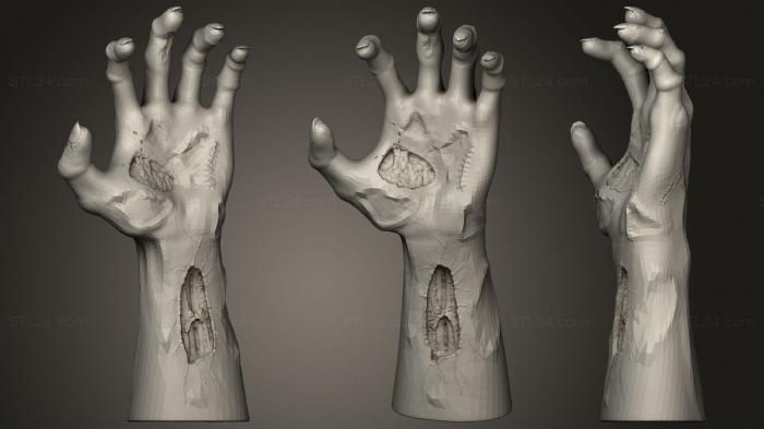 Figurines heroes, monsters and demons (Zombie Hand, STKM_3917) 3D models for cnc