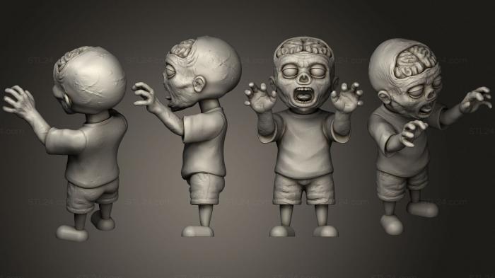 Статуэтки герои, монстры и демоны (Ребенок-зомби 2, STKM_3918) 3D модель для ЧПУ станка