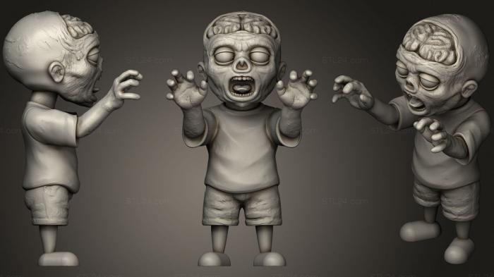 Figurines heroes, monsters and demons (Zombie Kid, STKM_3919) 3D models for cnc