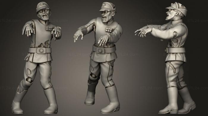 Figurines heroes, monsters and demons (Zombie Officer 1, STKM_3920) 3D models for cnc
