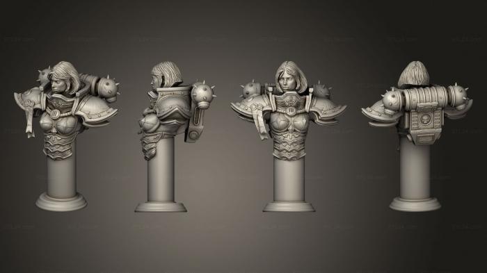 Статуэтки герои, монстры и демоны (Бюст Адептки Сороритас 2, STKM_3944) 3D модель для ЧПУ станка