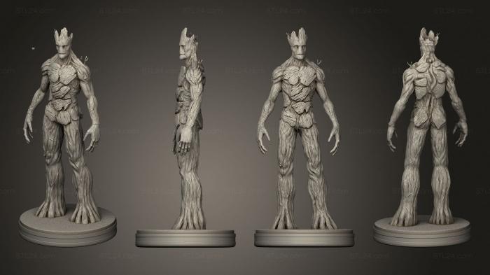 Figurines heroes, monsters and demons (Adult Groot Base OK, STKM_3950) 3D models for cnc