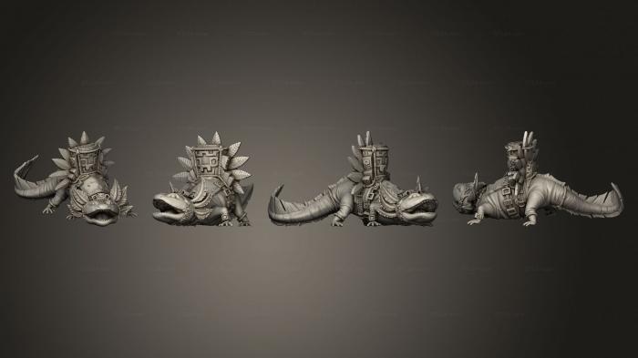 Figurines heroes, monsters and demons (Akna Mounted Warrior Axolotl, STKM_3996) 3D models for cnc