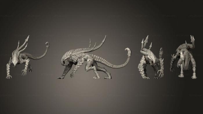 Статуэтки герои, монстры и демоны (Инопланетный Зверь, Ползущий Большими, STKM_4010) 3D модель для ЧПУ станка