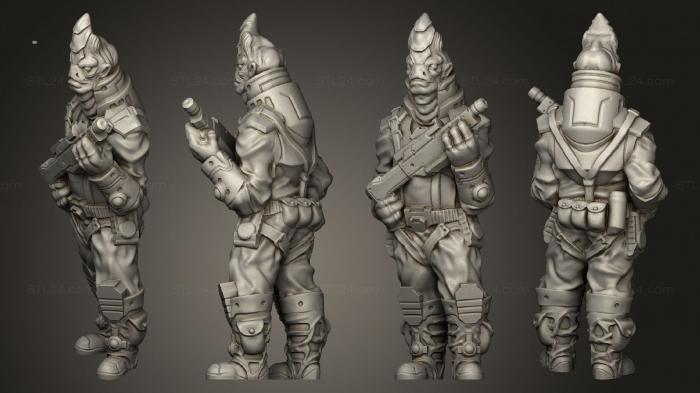Figurines heroes, monsters and demons (Alien Bounty Hunter Based, STKM_4015) 3D models for cnc