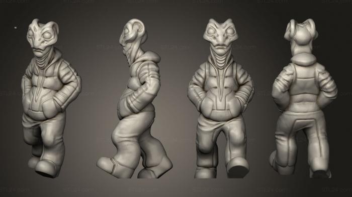 Figurines heroes, monsters and demons (Alien Civilian C, STKM_4017) 3D models for cnc