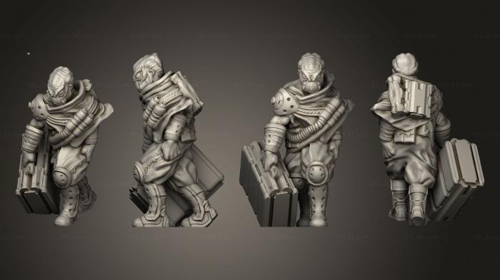 Figurines heroes, monsters and demons (Alien Courier Based, STKM_4018) 3D models for cnc