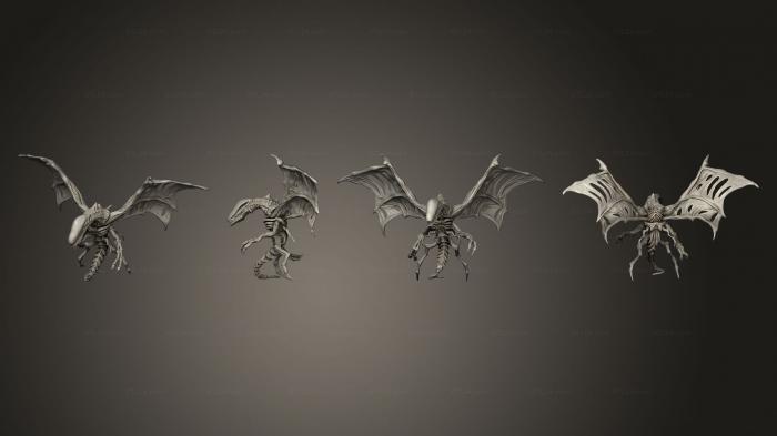 Figurines heroes, monsters and demons (ALIEN FLYING SAVAGE, STKM_4022) 3D models for cnc