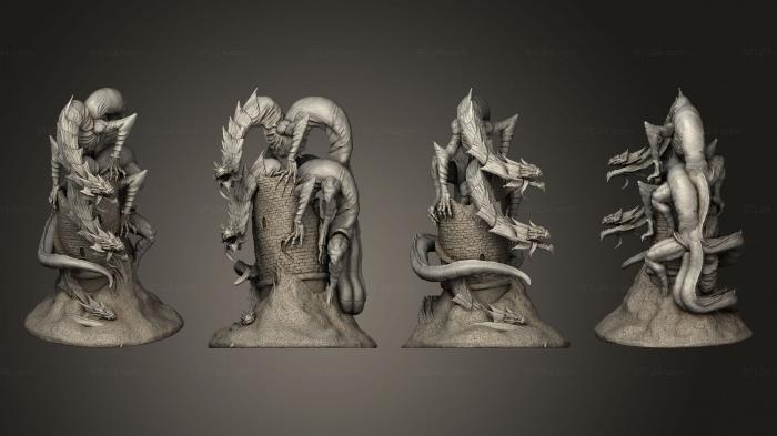 Figurines heroes, monsters and demons (Ancient Frost Wyrm Tower Gargantuan Plus, STKM_4061) 3D models for cnc