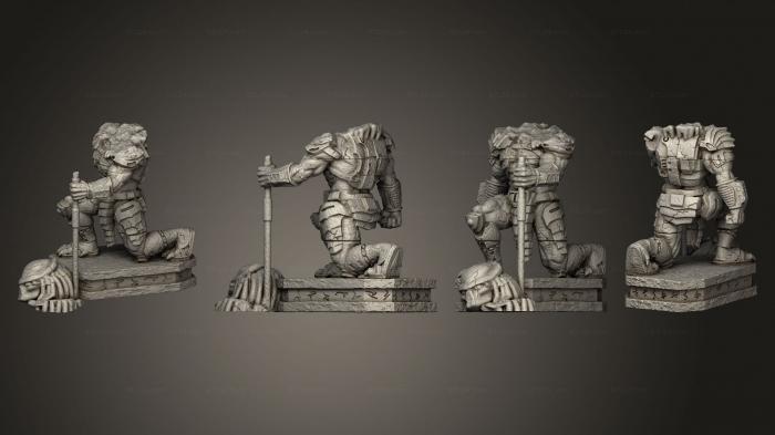 Figurines heroes, monsters and demons (ANCIENT SKULL HUNTERS STATUES 2 23, STKM_4068) 3D models for cnc