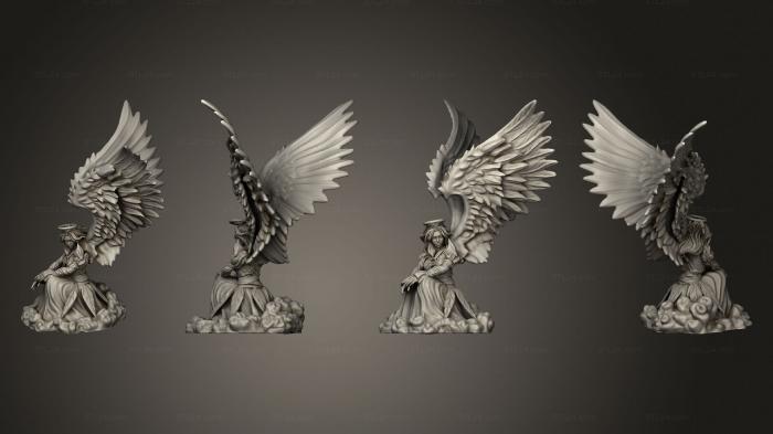 Статуэтки герои, монстры и демоны (Ангел-Женщина-Облака, STKM_4085) 3D модель для ЧПУ станка