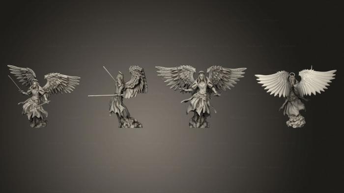 Figurines heroes, monsters and demons (Angel Male Fighting, STKM_4088) 3D models for cnc