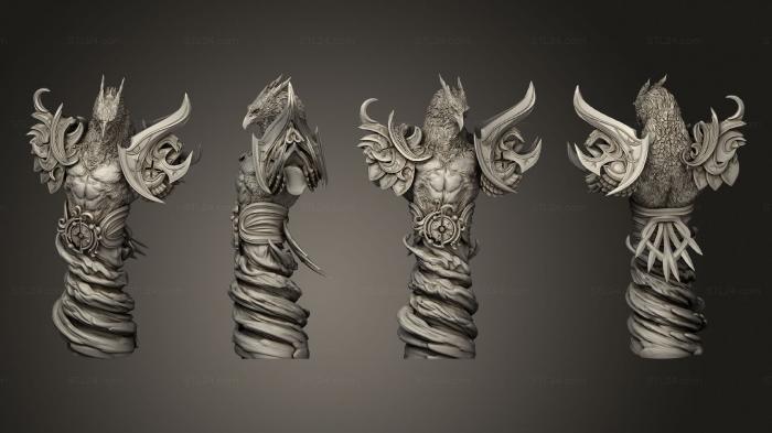 Статуэтки герои, монстры и демоны (Золотой бюст Аратиэля, STKM_4147) 3D модель для ЧПУ станка