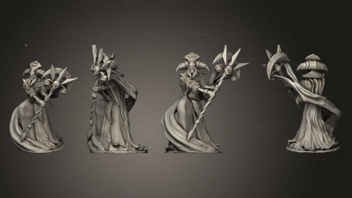 Статуэтки герои, монстры и демоны (Посох Архи - Лича, STKM_4151) 3D модель для ЧПУ станка