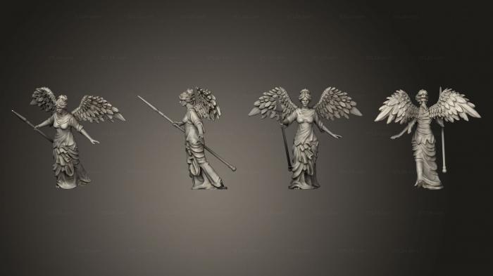 Статуэтки герои, монстры и демоны (Статуи Арены, Ангел Войны, STKM_4169) 3D модель для ЧПУ станка