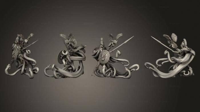 Статуэтки герои, монстры и демоны (Афина, STKM_4198) 3D модель для ЧПУ станка