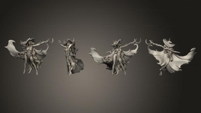 Статуэтки герои, монстры и демоны (Ведьма Азария, STKM_4212) 3D модель для ЧПУ станка