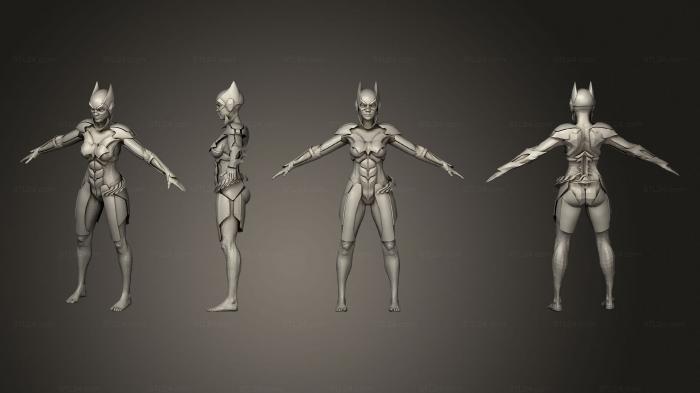 Figurines heroes, monsters and demons (Bat Girl Armor, STKM_4281) 3D models for cnc
