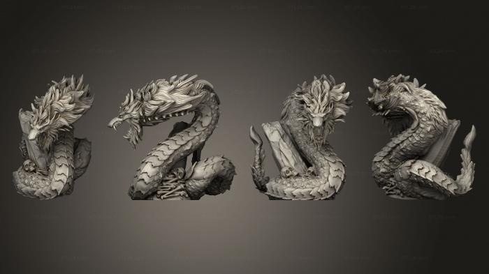 Figurines heroes, monsters and demons (Beast Snake Snarl Large, STKM_4314) 3D models for cnc