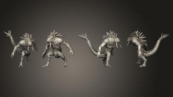 Figurines heroes, monsters and demons (Beasts, STKM_4317) 3D models for cnc