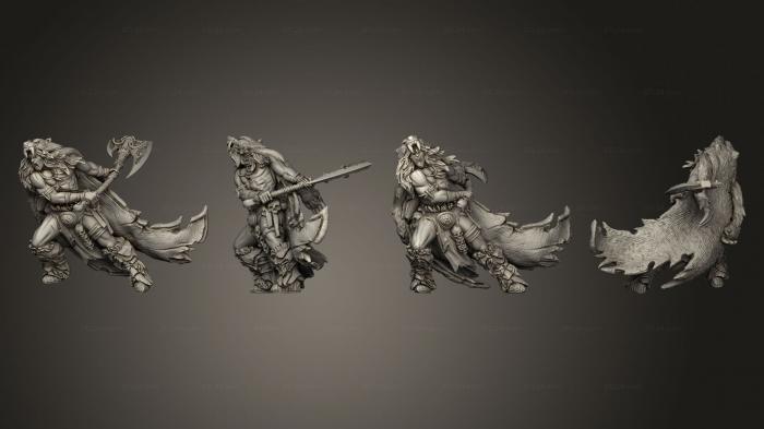 Figurines heroes, monsters and demons (Berserker 3, STKM_4338) 3D models for cnc