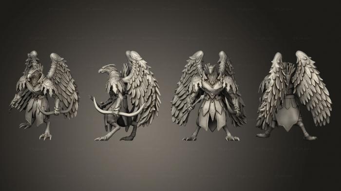 Figurines heroes, monsters and demons (Bird Folk Eagle Archer, STKM_4351) 3D models for cnc