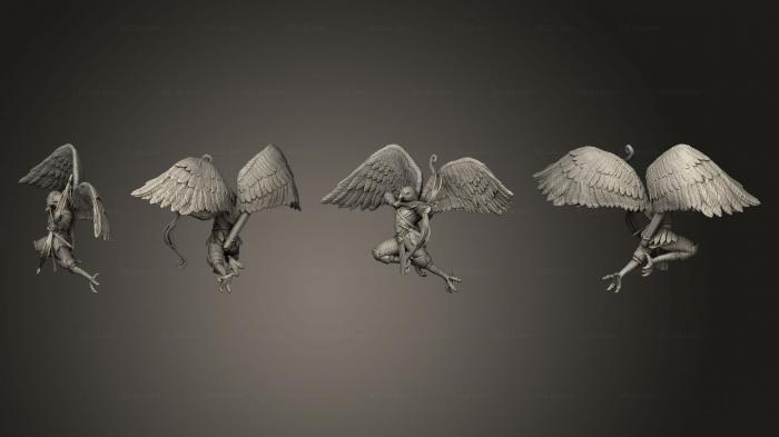 Статуэтки герои, монстры и демоны (Птичий Народ, Сокол - Лучник, STKM_4354) 3D модель для ЧПУ станка