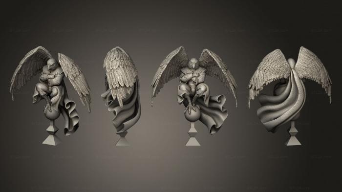 Статуэтки герои, монстры и демоны (Птичий Народ Сокол, STKM_4355) 3D модель для ЧПУ станка