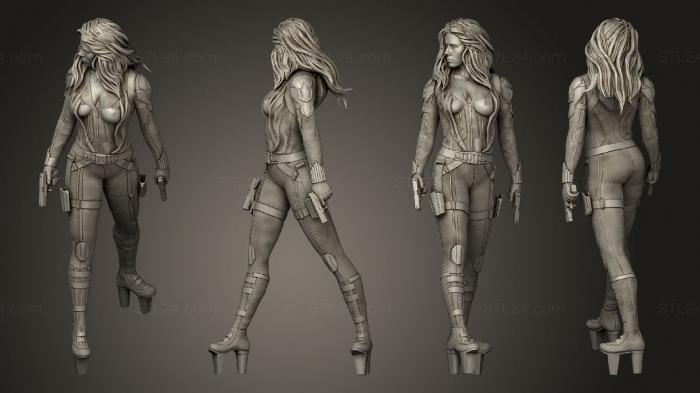 Figurines heroes, monsters and demons (Black Widow 02, STKM_4368) 3D models for cnc