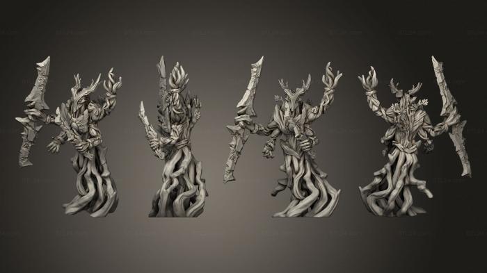 Статуэтки герои, монстры и демоны (Воин Стражей Блэквудса Оклоу Б, STKM_4377) 3D модель для ЧПУ станка