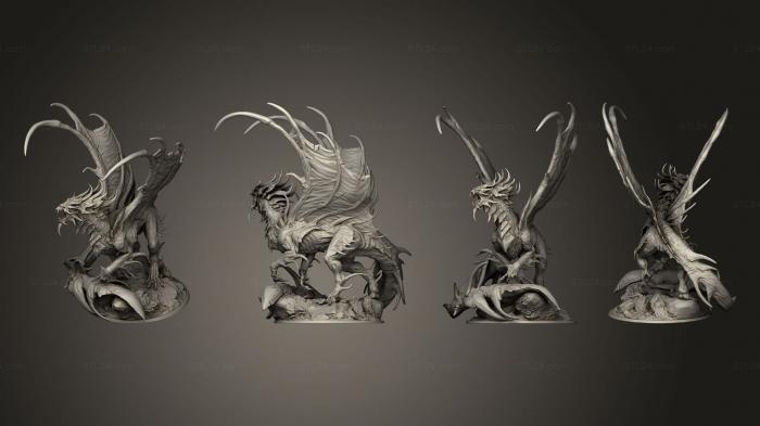 Статуэтки герои, монстры и демоны (Старейшина Кровавых Драконов, STKM_4426) 3D модель для ЧПУ станка