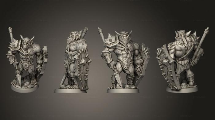 Figurines heroes, monsters and demons (Bugbear 1 Javelin Shield, STKM_4515) 3D models for cnc