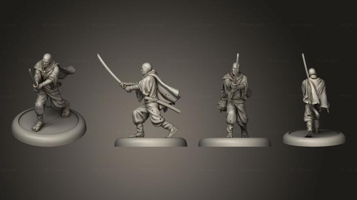 Figurines heroes, monsters and demons (bushido Ronin Shenzhiqi, STKM_4528) 3D models for cnc