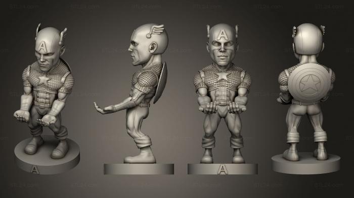 Figurines heroes, monsters and demons (Capitan America, STKM_4567) 3D models for cnc