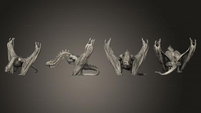 Статуэтки герои, монстры и демоны (Пещерная Виверна Большого Размера, STKM_4602) 3D модель для ЧПУ станка