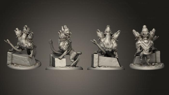 Figurines heroes, monsters and demons (Cerberus Howling Large v 3, STKM_4622) 3D models for cnc