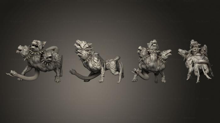 Figurines heroes, monsters and demons (Cerberus Howling Large, STKM_4623) 3D models for cnc