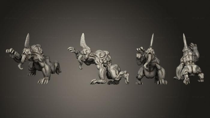 Figurines heroes, monsters and demons (Chaos Hound 1, STKM_4641) 3D models for cnc