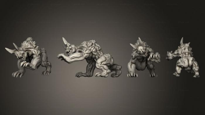 Figurines heroes, monsters and demons (Chaos Hound 2, STKM_4642) 3D models for cnc