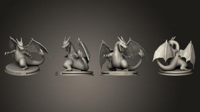 Figurines heroes, monsters and demons (charizard, STKM_4658) 3D models for cnc