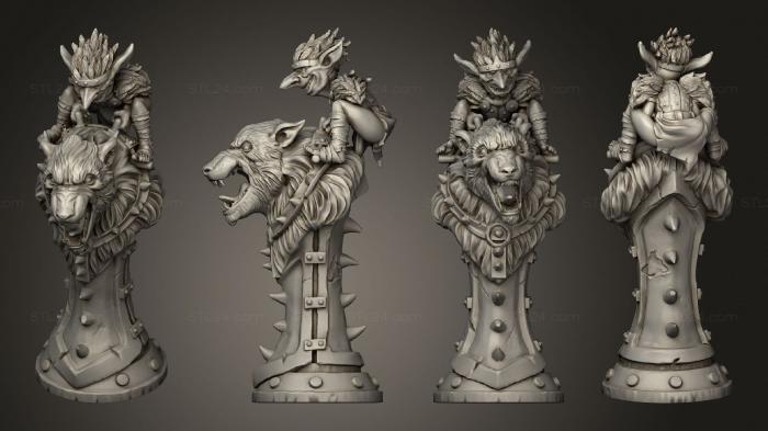 Figurines heroes, monsters and demons (chess goblin king, STKM_4672) 3D models for cnc