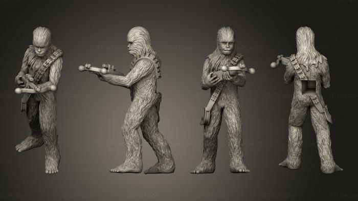 Figurines heroes, monsters and demons (Chewbacca Aiming, STKM_4673) 3D models for cnc