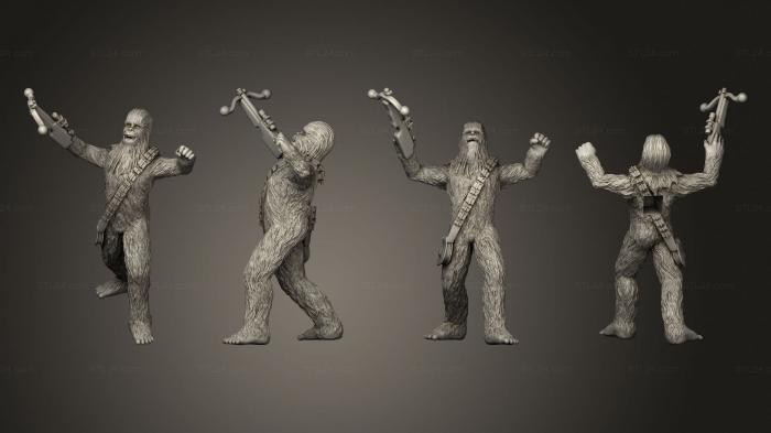 Статуэтки герои, монстры и демоны (Рев Чубакки, STKM_4675) 3D модель для ЧПУ станка