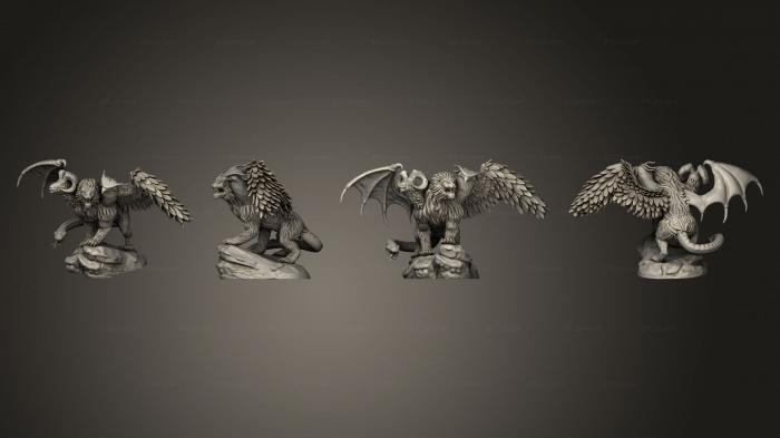 Figurines heroes, monsters and demons (Chimera Large, STKM_4682) 3D models for cnc